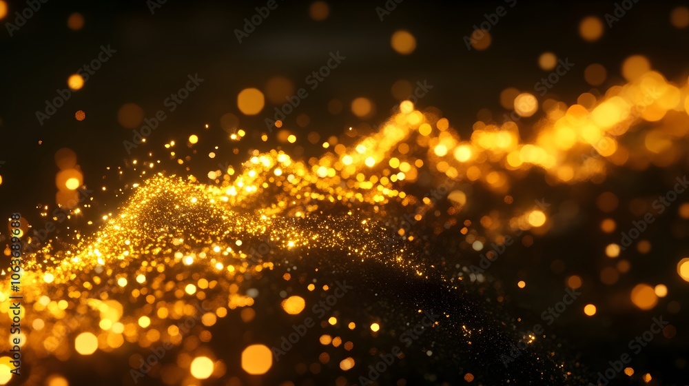 Poster golden sparkles background for creative projects