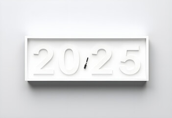 clock counting down to 2025 on a light gray background
