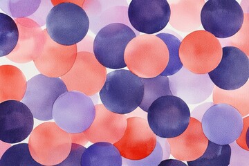 Colorful abstract watercolor circles pattern on a white background.