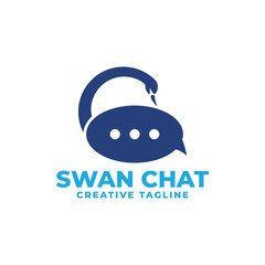 Combination of goose and chat icons in minimalist flat style on white background. This vector illustration is perfect for your creative design.