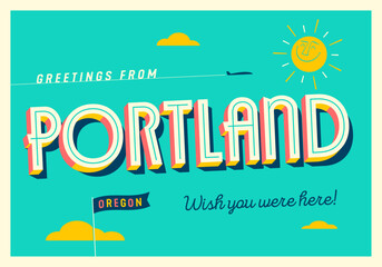 Greetings from Portland, Oregon, USA - Wish you were here! - Touristic Postcard.