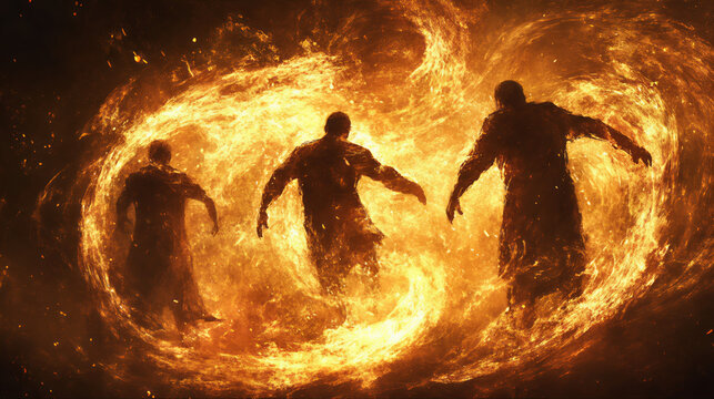 The three hebrews, shadrach, meshach and abednego thrown in a fiery furnace of fire by the order of King Nebuchadnezzar of babylon, unburnt and unhurt because God sent his angels to rescue them. FAITH