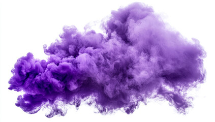 Fototapeta premium purple cloud of smoke on a white background, 