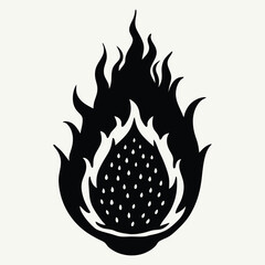  dragonfruit silhouette vector icon for an exotic fruit design