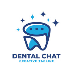Forum Discussion Dentist Logo Teeth Talk Concept Template Creative. Vector illustration.