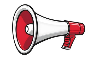 Classic Red and White Megaphone Illustration