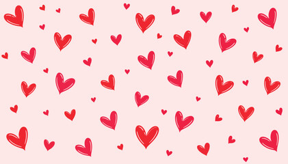pattern with red hearts