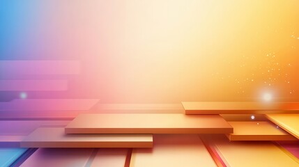 Geometric shapes with large central text box, colorful and modern, business text input, visual appeal