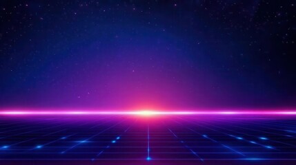 Retro 80sinspired background with text area in neon frame, vibrant, business text box, nostalgic yet modern