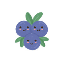 Cute blueberry pencil illustration