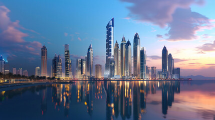 Fototapeta premium A visual of luxury real estate investments, with high-end properties in exclusive locations driving financial growth for investors.