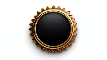 Golden Badge of Distinction:  A  golden badge with a black center,  ready for your message or logo.  This prestigious emblem suggests excellence, quality, and achievement. It is perfect for awards.