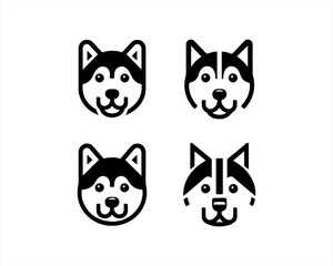 Set of Dog icon Logo Design Icon Symbol Vector Template.