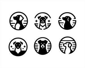 Set of Dog icon Logo Design Icon Symbol Vector Template.
