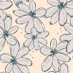 Seamless floral pattern for backgrounds, packaging, textile, fabrics.