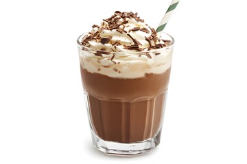 Rich Creamy Iced Chocolate Drink in Glass