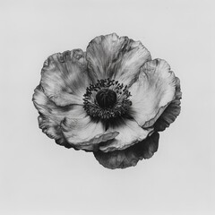 black 3D flower pattern drawn on a white page