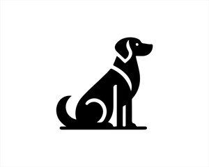 
Dog logo design icon symbol vector illustration. Silhouette simple. Animal logo.
