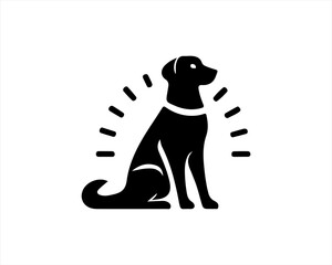 
Dog logo design icon symbol vector illustration. Silhouette simple. Animal logo.