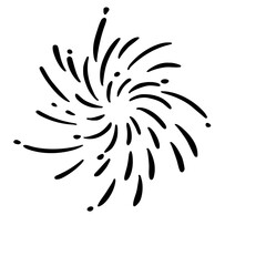 Hand drawn fireworks doodle outline