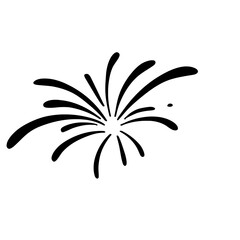 Hand drawn fireworks doodle outline