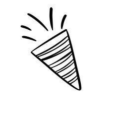 Hand drawn fireworks doodle outline