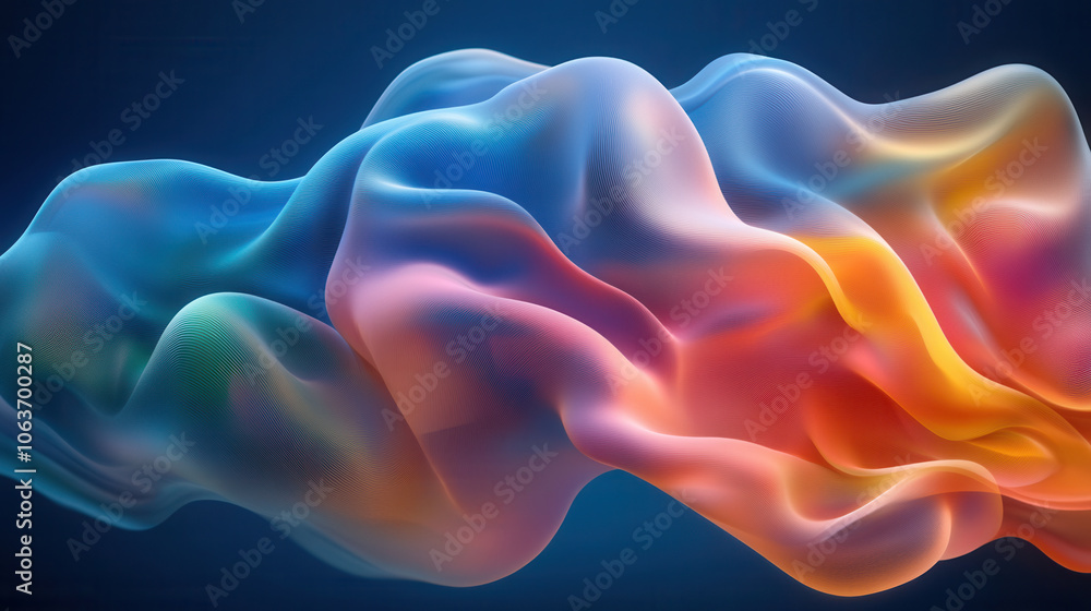 Poster abstract background of swirling shapes and vibrant colors, creating dynamic visual experience. fluid