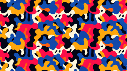 Cool abstract seamless pattern featuring unique shapes and vibrant colors perfect for textile design wallpaper or graphic projects