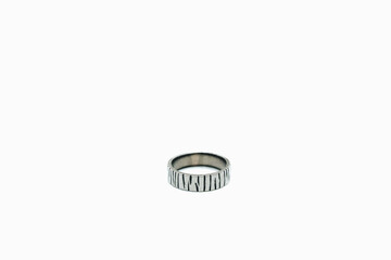 rustic wedding ring isolated on white background.