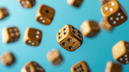 Dice Falling in the Air