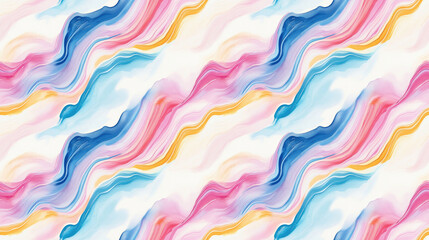 Seamless abstract pattern of colorful acrylic and watercolor smears flowing harmoniously across a horizontal canvas ideal for artistic backgrounds and design projects