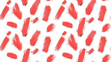 Seamless pattern of red stroke brush strokes on a clean white backdrop perfect for artistic designs and textile applications