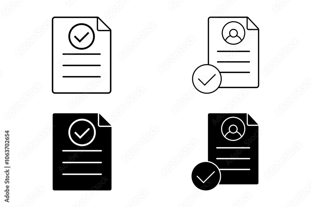 Poster approved document icon simple vector. certificate mark. complete qualification on white background