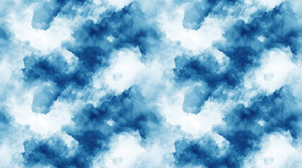 Fototapeta premium Seamless abstract watercolor pattern featuring blurry shades of cloudy blue sky perfect for text design and creative projects