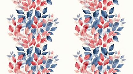 Elegant wedding invitation template with aesthetic watercolor leaf arrangement perfect for creating seamless patterns