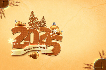 Happy New Year celebration banner and background design