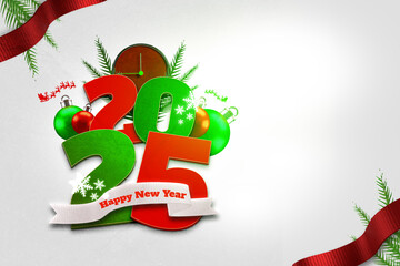 Happy New Year celebration banner and background design