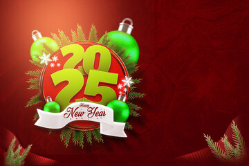 Happy New Year celebration banner and background design