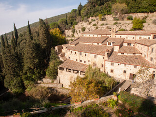 Fototapeta premium Italia, Toscana, provincia di Arezzo, la città di Cortona, Eremo francescano di Le Celle.