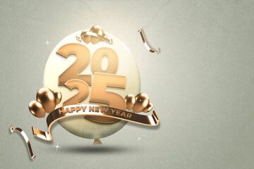 Happy New Year celebration banner and background design