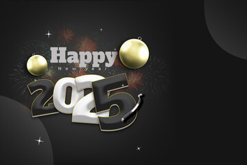 Happy New Year celebration banner and background design