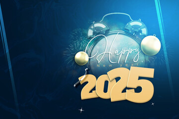 Happy New Year celebration banner and background design
