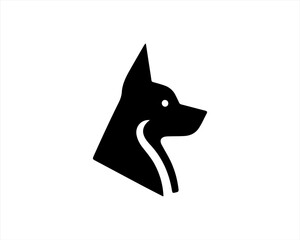 Dog head logo icon. Silhouette simple. Flat style. Black dog face.Dog logo design template. Vector illustration Animal Logotype concept. 