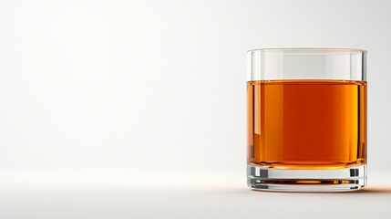 Amber Glow: A single glass of amber liquid sits in the center of the frame, illuminated by a soft, warm light. The glass is clear and the liquid is still, creating a sense of calm and serenity.