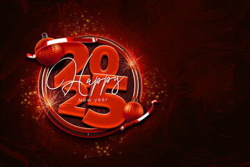 Happy New Year celebration banner and background design