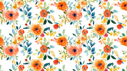 Seamless floral pattern featuring the letter Q adorned with vibrant watercolor flowers and leaves ideal for wedding invitations greeting cards and branding elements