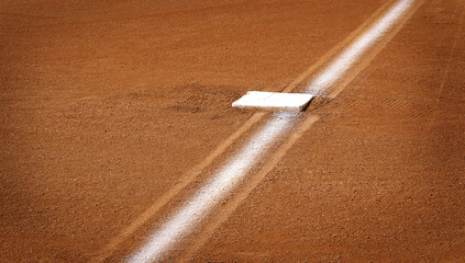 Baseball Baseline with Base Chalk Line Diamond Competition Sports
