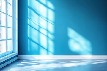 Sunlit Teal Room: Serene Interior Design with Natural Light