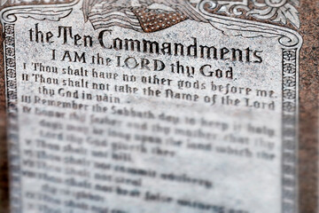Ten Commandments on Display in City Park Texture Spiritual Commands