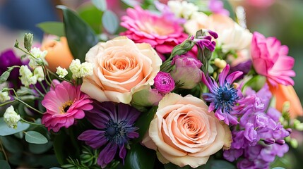 Beautiful floral designs with mixed flowers